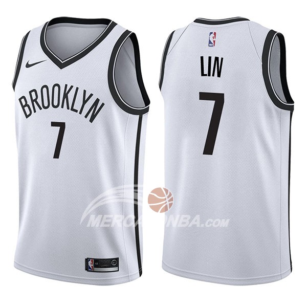 Maglia NBA Brooklyn Nets Jeremy Lin Association 2017-18 Bianco